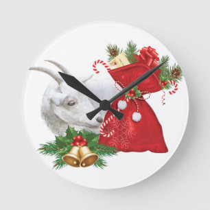 Horloge Ronde La Chèvre Saanen avec l'esprit de vacances