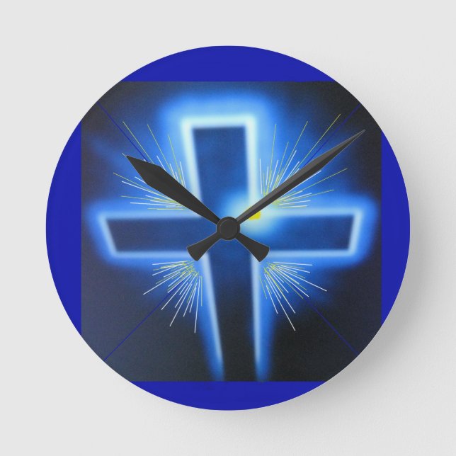 Horloge Ronde La croix bleue rétro-éclairée (Recto)