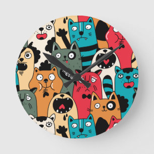 Horloge Ronde La Crowd of cats