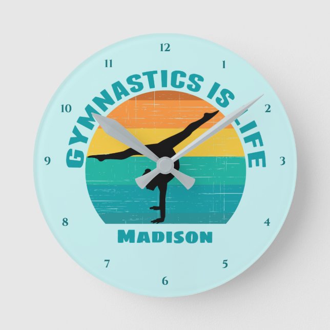 Horloge Ronde La gymnastique est la vie personnalisée Sunset Gym (Recto)