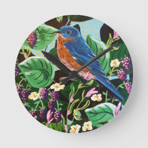 Horloge Ronde La joie de Jam Bluebird