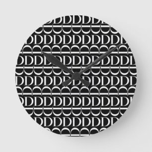 Horloge Ronde La lettre initiale D de monogramme, choisissent la