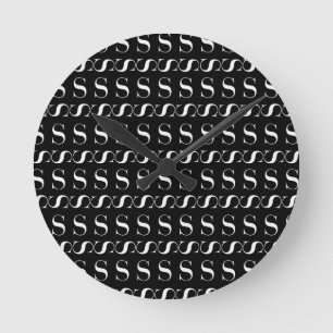Horloge Ronde La lettre S initiale de monogramme, choisissent la
