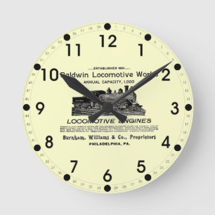 Horloge Ronde La locomotive de Baldwin fonctionne l'horloge