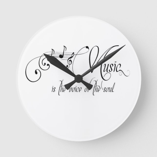 Horloge Ronde La Musique Est La Voix De L'Âme (Recto)