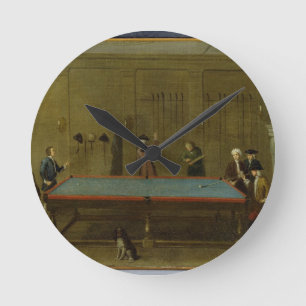 Horloge Ronde La salle de billard (huile sur la toile)