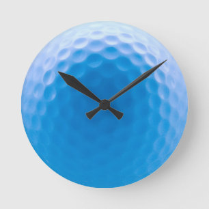 Horloge Ronde La texture de boule de golf embrève le bleu
