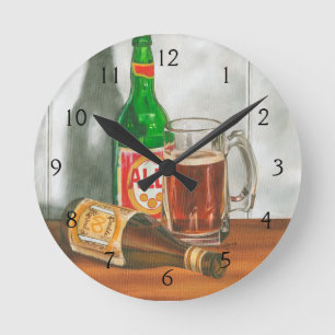 Horloge Ronde La vie toujours avec de la bière par Jennifer