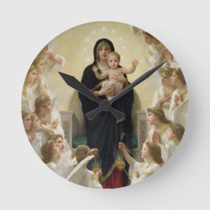 Horloge Ronde La Vierge avec Angels, 1900 (huile sur la toile)