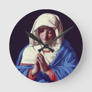Horloge Ronde La Vierge dans la prière, 1640-50 (huile sur la