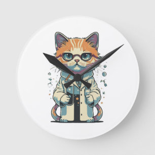 Horloge Ronde Laboratoire de chat ciblé