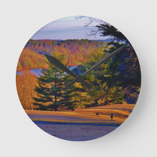 Horloge Ronde Lac Deer & Mt (Recto)
