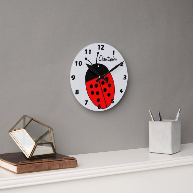 Horloge Ronde Ladybird Design Personalised (Bureau)