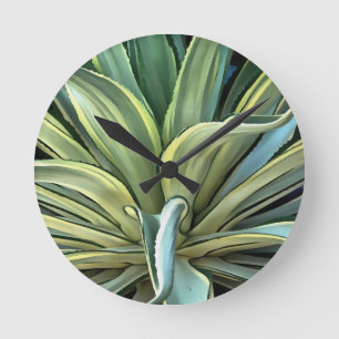 Horloge Ronde L'Agave Tropical Realism Art