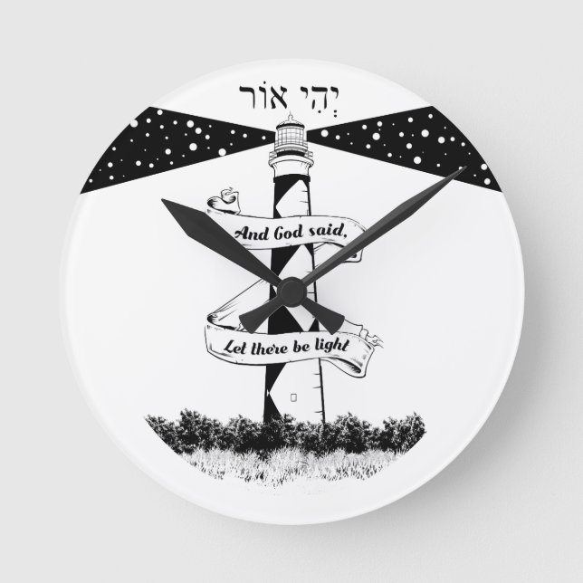 Horloge Ronde LAISSEZ-VOUS ÊTRE CLAIR noir et blanc (Recto)