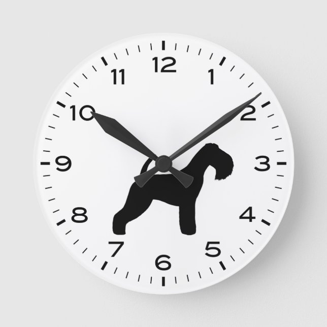 Horloge Ronde Lakeland Terrier Chien race Silhouette (Recto)