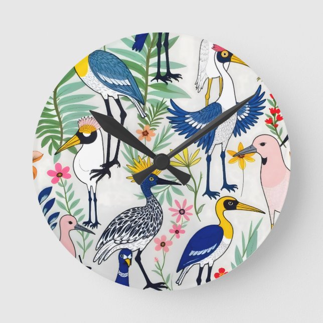 Horloge Ronde L'Almanac Aviaire (Recto)