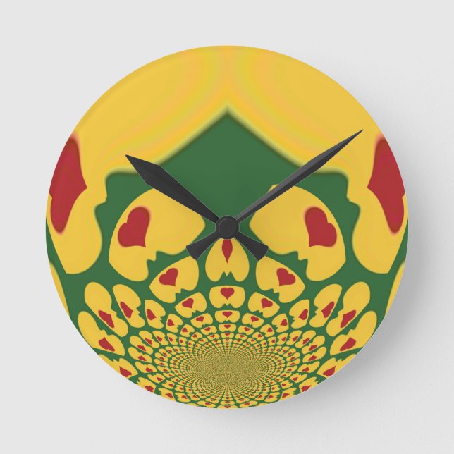 Horloge Ronde L'amour à Rasta Couleurs : Coeurs de reggae (Recto)