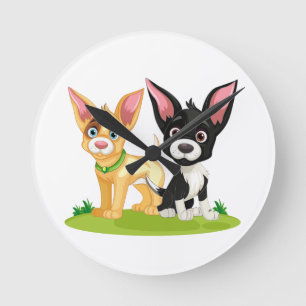 Horloge Ronde L'amour des chiots est le meilleur amour