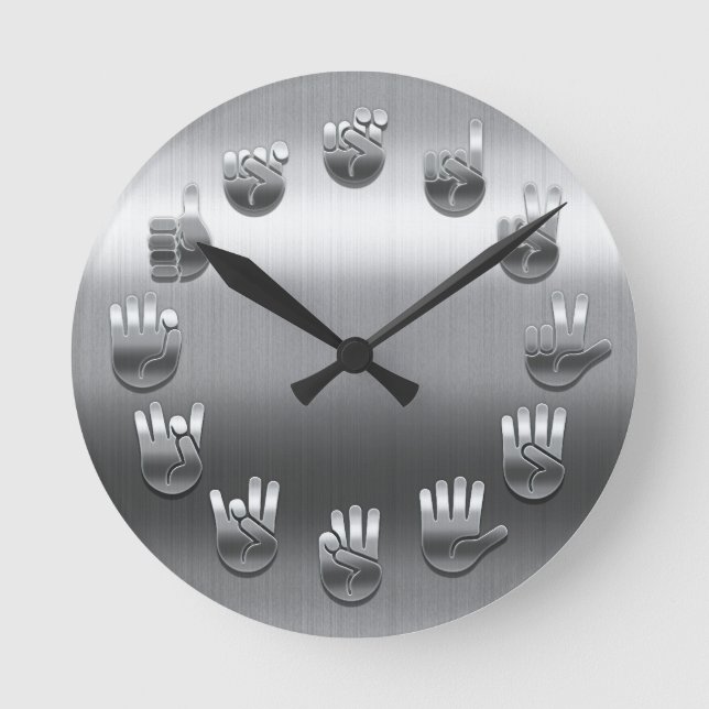 Horloge Ronde Langue des signes - inoxydable (Recto)