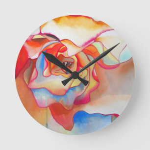 Horloge Ronde L'aquarelle de Fred martin begonia