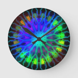 Horloge Ronde L'art du kaléidoscope foncé