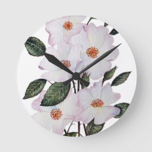 Horloge Ronde L'art floral Rose Ballerina