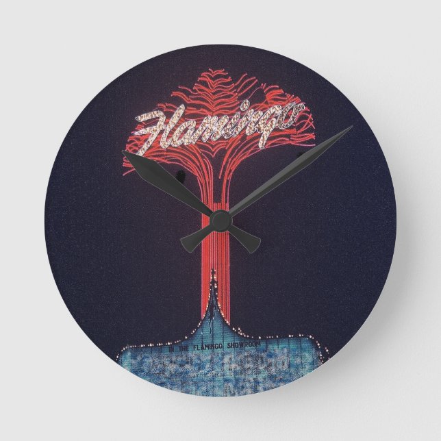 Horloge Ronde Las Vegas Flamant rose Hotel (Recto)