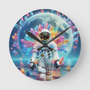 Horloge Ronde L'astronaute Crystal Dream