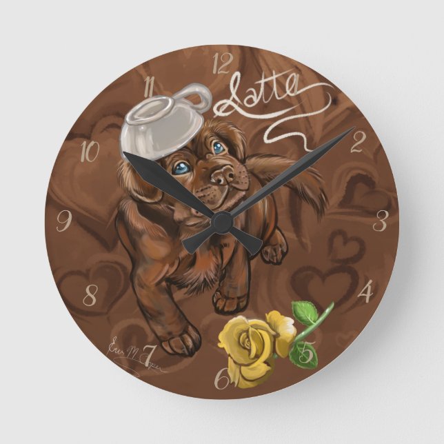 Horloge Ronde Latte du laboratoire de chocolat (Recto)