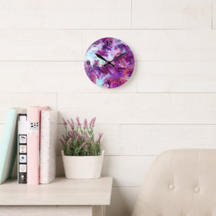 HORLOGE RONDE LAVANDE
