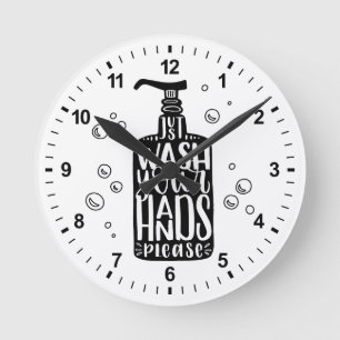 Horloge Ronde Lavez-Vous Les Mains, S'Il Vous Plaît