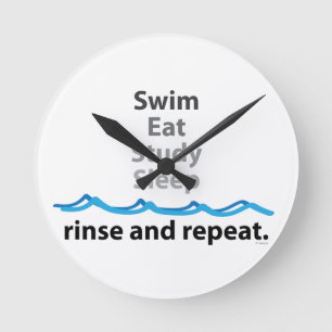 Horloge Ronde Le bain mangent le sommeil d'étude