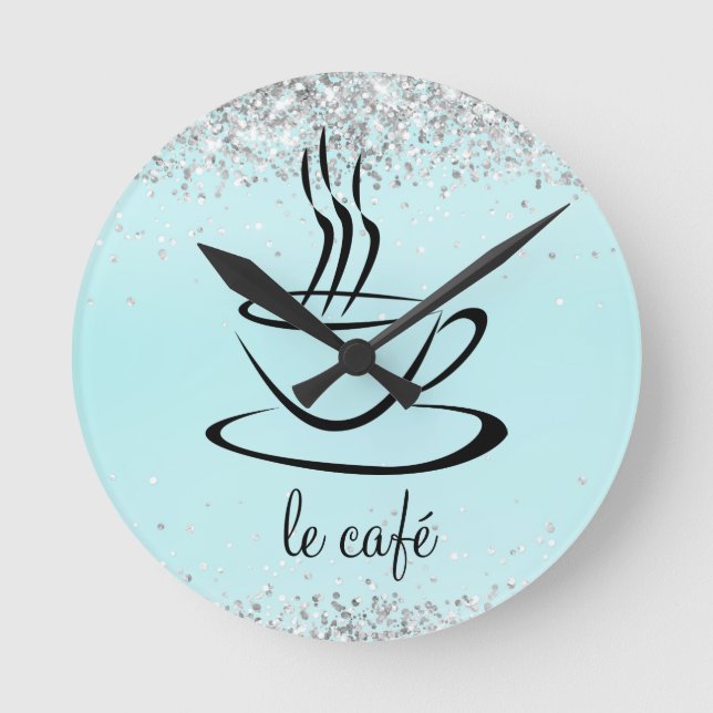 Horloge Ronde Le Café Acrylique Personnalisé De Cuisine (Recto)