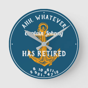 Horloge Ronde Le Capitaine Sailor A Retraité Tout Nom Blue Funn