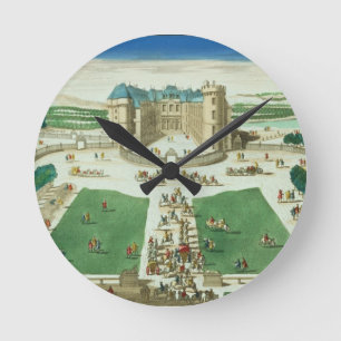 Horloge Ronde Le château Rambouillet, gravée par Antoine Aveli
