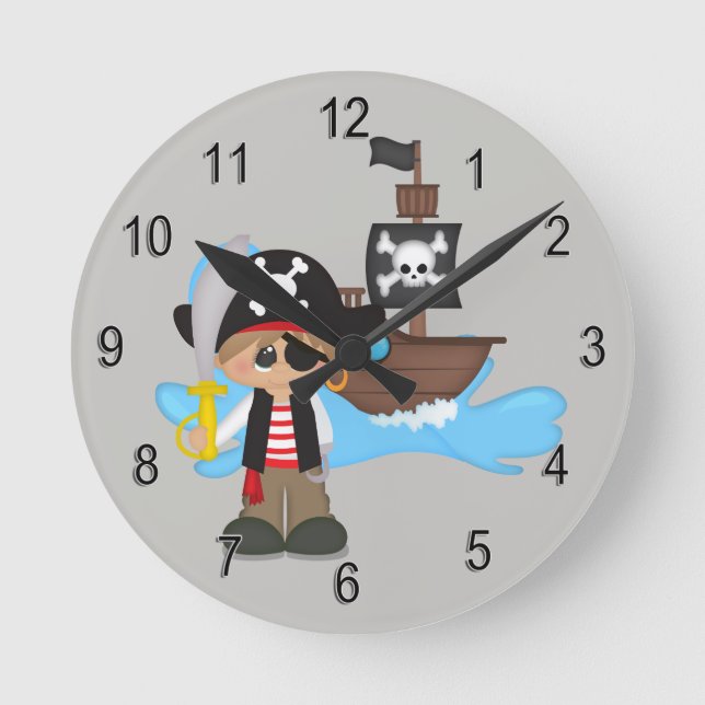 Horloge Ronde Le Clock Cute Pirate Boy (Recto)