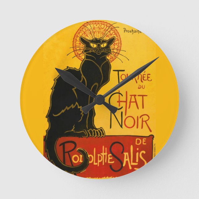Horloge Ronde Le Conversation Noir Le Chat Noir Art Nouveau Vint (Recto)