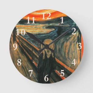 Horloge Ronde Le cri Edvard Munch Art Expressionniste Moderne