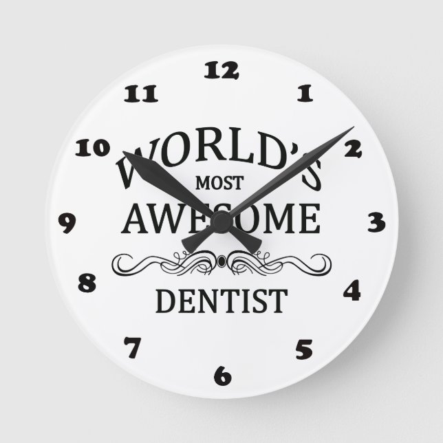 Horloge Ronde Le dentiste le plus génial du monde (Recto)