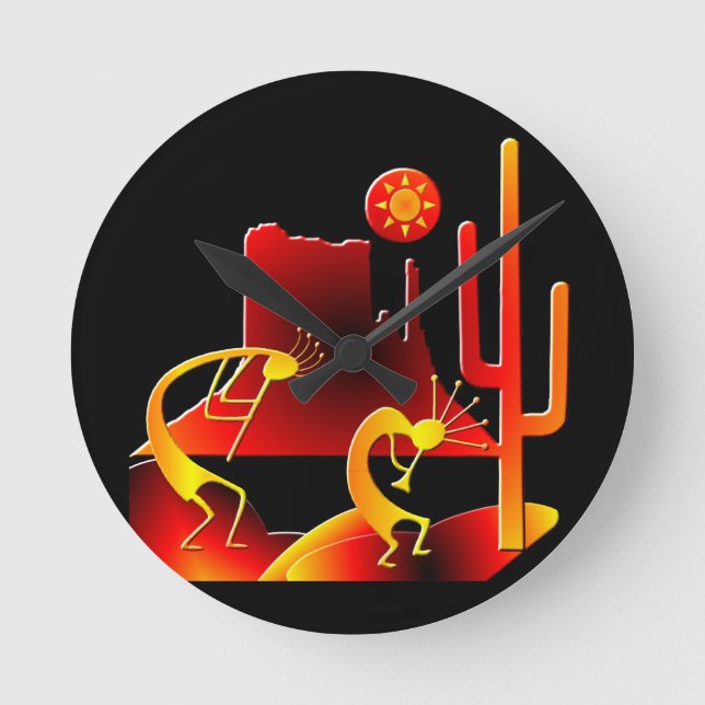 Horloge Ronde Le désert Kokopelli (Recto)