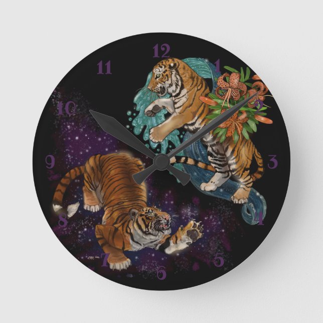 Horloge Ronde Le destin dans les étoiles Tigres (Recto)