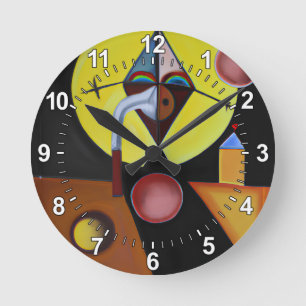 Horloge Ronde Le docteur de la peste - Peinture à l'huile