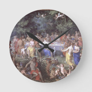 Horloge Ronde Le festin des dieux (huile sur la toile)