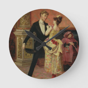 Horloge Ronde Le foyer du théâtre de salle de conférence (huile