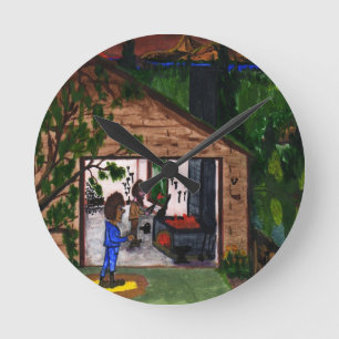 Horloge Ronde Le garage