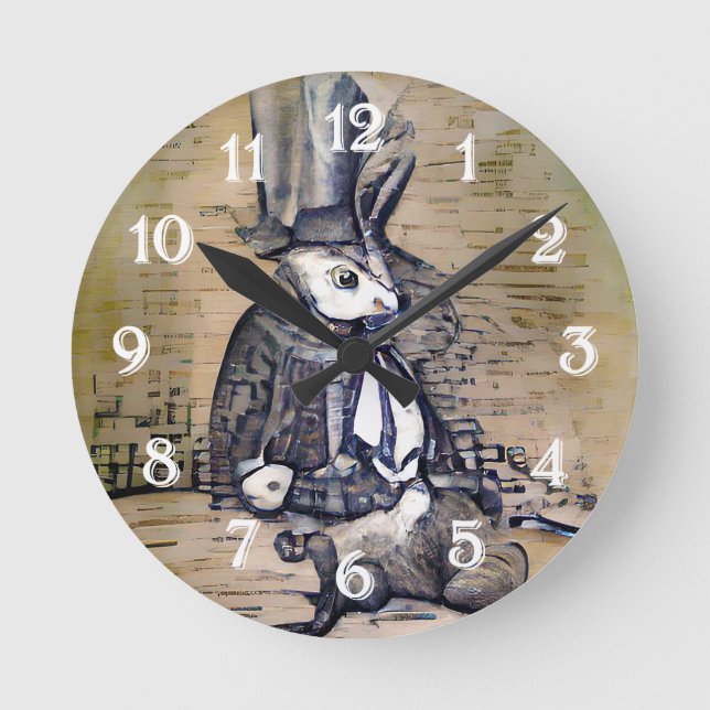 Horloge Ronde Le Gentleman Rabbit (Recto)
