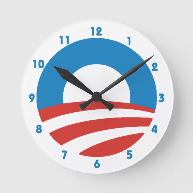 Horloge Ronde Le logo de Wall Clock d'Obama (Recto)