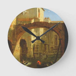Horloge Ronde Le moulin (huile sur la toile)