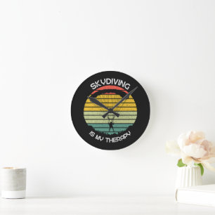 Horloge Ronde Le parachutisme est ma thérapie
